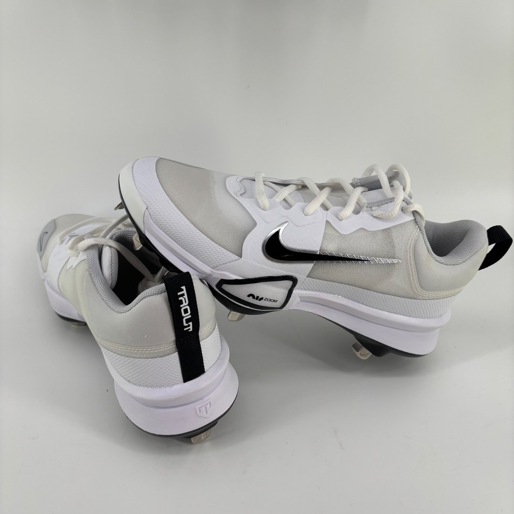 Nike Force Zoom Trout 9 Elite Baseball Cleats Men 7 White Metal FB2907-102